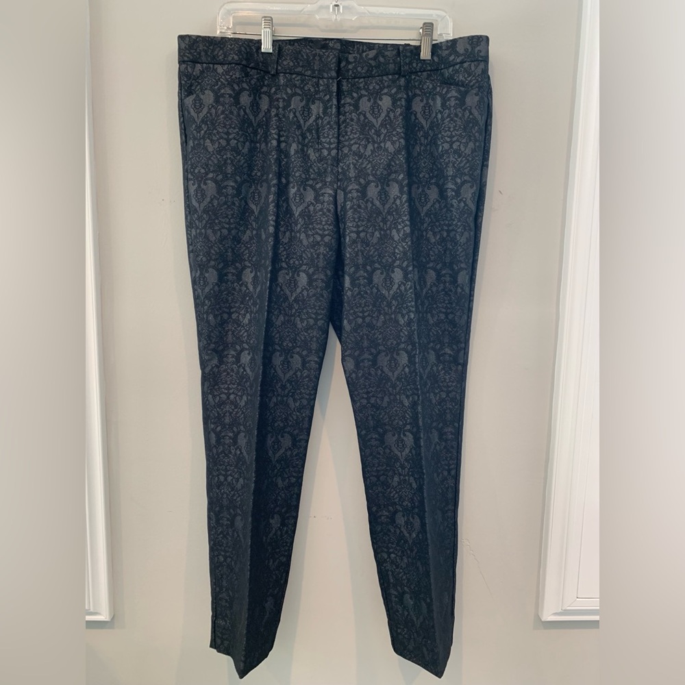 Black Patterned Evening Pants